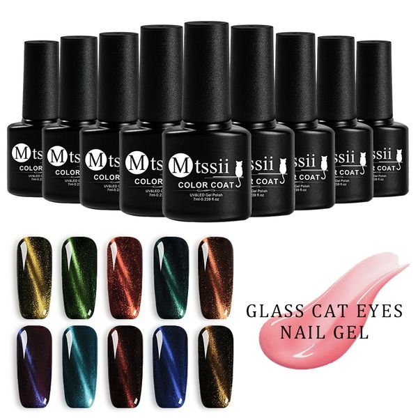 

mtssii 9pcs/lot double-edged cat eye gel polish set strong magnet slice 3d effect magnetic stick for uv gel polish manicure nail, Red;pink