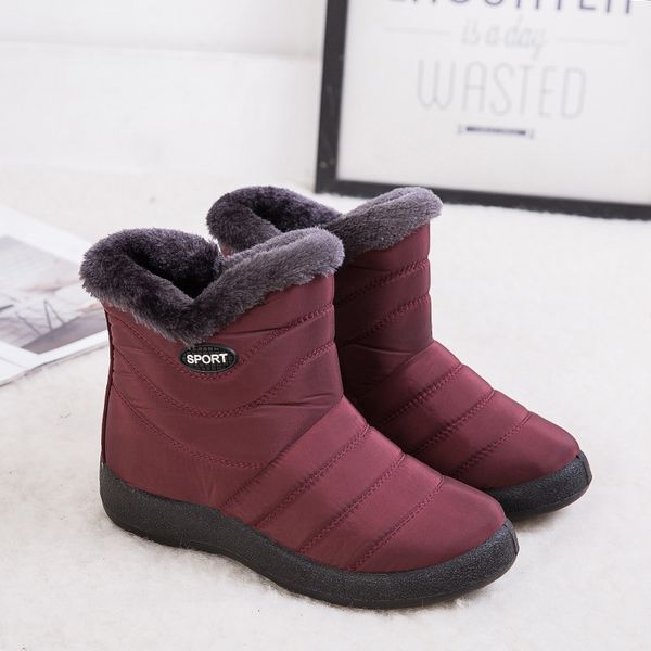 2021 HOT Женщины Зимняя мода теплый снег сапоги Ленивые обувь водонепроницаемый High-топ плоский случайные женские сапоги размер 35-43
