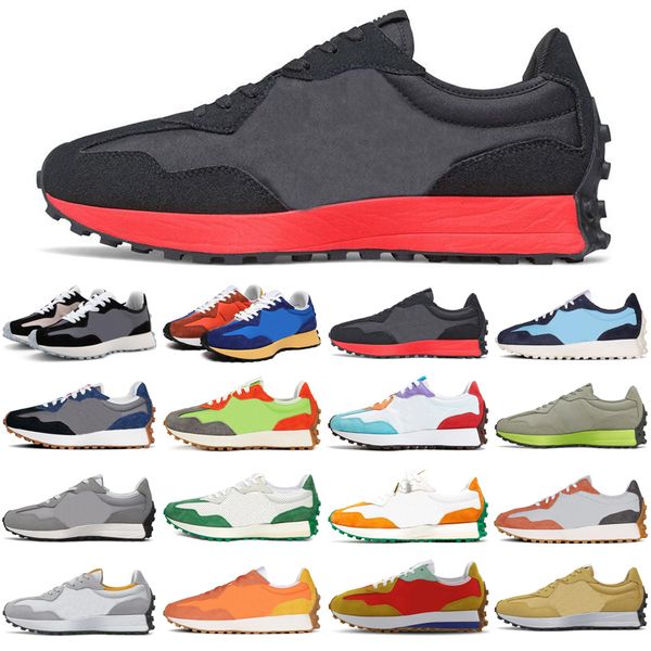 

2020 new 327 men women running shoes blue black pride vibrant orange lime green outdoor mens womens trainers sports sneakers size 36-45