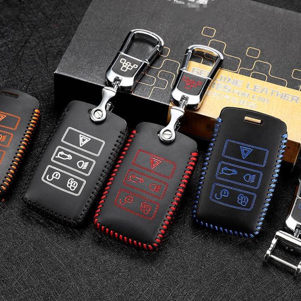 

car key bag layer leather key cover 2015-2020 for range rover velar sport landrover discover 5 car key case holder car acce