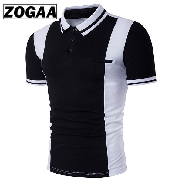 

ZOGAA 2020 Summer Men's Shirt Black and White Short-sleeved Shirt Silm Fit Casual Young Shirts Mens Clothing, White;black