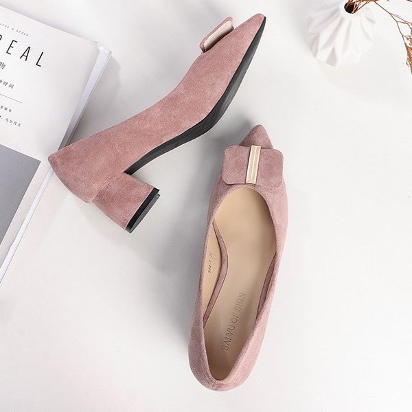 

luxury designer woman extreme mules med high heels pumps women pink black bow shoes ladies pumps square heel h0019