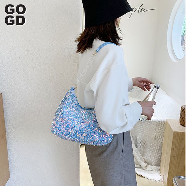 

gogd]casual pu leather sling handbag purse women elegant chain shoulder crossbody bag popular simple female daily bling bags