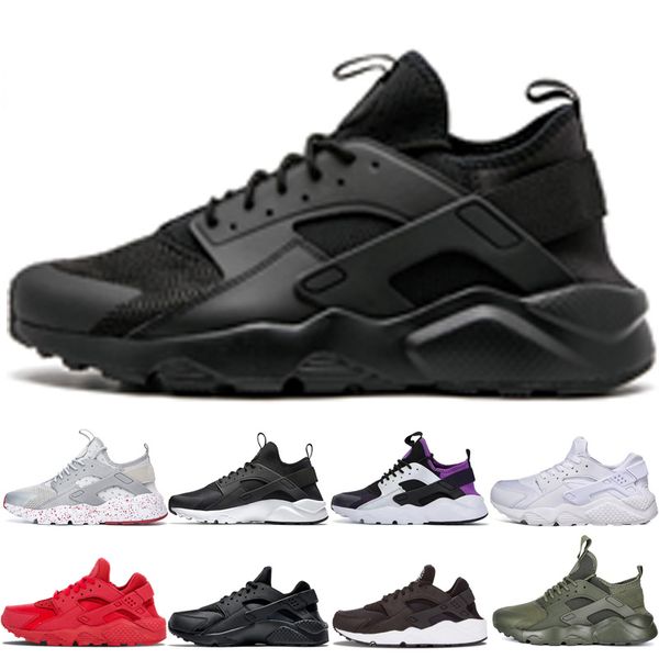 

classic men women running shoes huarache chaussures triple black white black blue grey white red dot green black purple sneakers trainers