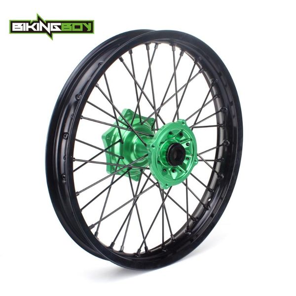 

bikingboy 18" mx motocross rear wheel rim green hub 36 spokes for kx125 kx250 03-13 kx-f 250 450 06-17 klx 450 07-2013