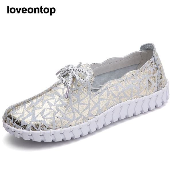 

loveonspring autumn fashion women loafers flats lace-up soft casual sneakers handmade shinny ladies shoes, Black