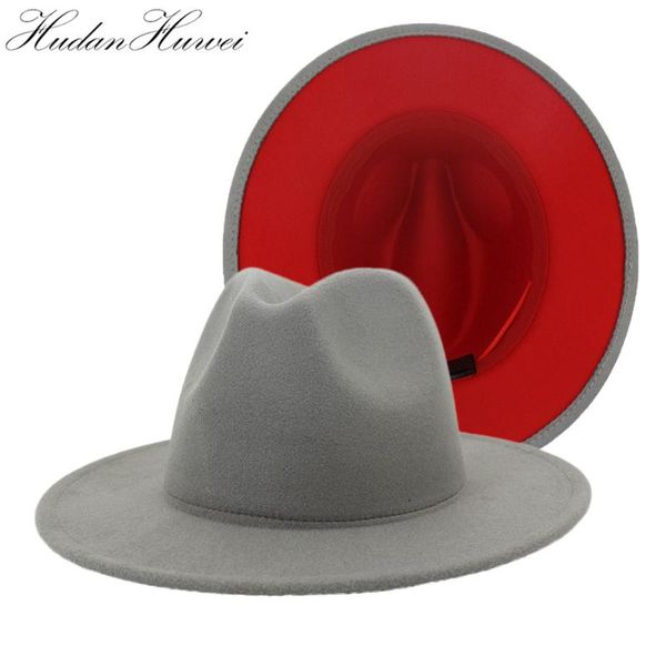 

2020 new all colors patchwork british men women jazz panama woolen fedora hat holiday caps, Blue;gray