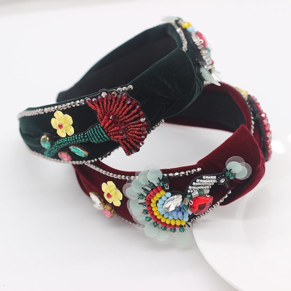 

2020 new arrival handmade flower bohemia luxury women girls tiaras and crystal crowns women headband 826, Golden;silver