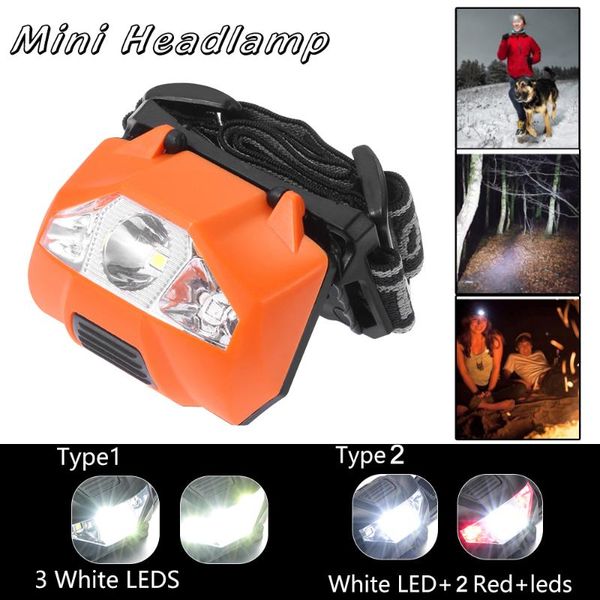 

4 colors 3 modes led mini headlamp outdoor headlight head lamp waterproof flash light torch for hunting