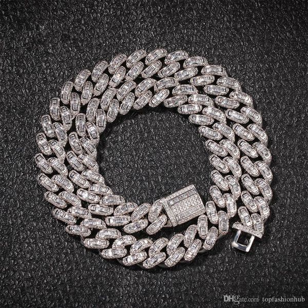 

hip-hop hybrid mosaics zircon necklace hip hop jewelry gold silver copper material cz mens necklace bracelet new