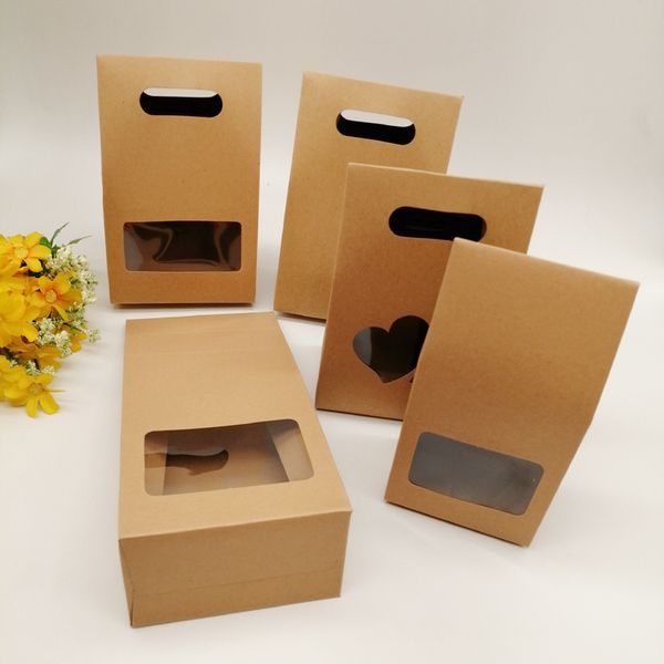 

50pcs paper gift bag packaging bags for business birthday party wedding brown kraft paper bag with handle small storage bags