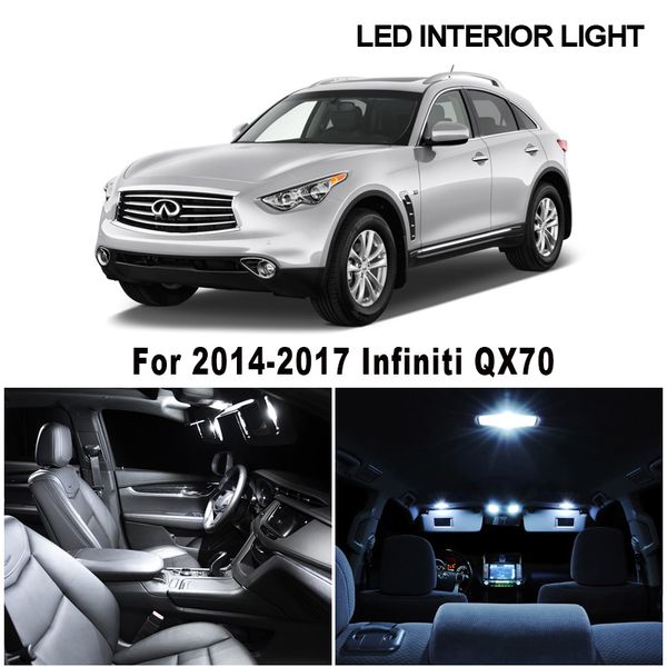 

13 x white canbus no error led interior light package kit for 2014 2020 2020 infiniti qx70 map dome reading door lamp