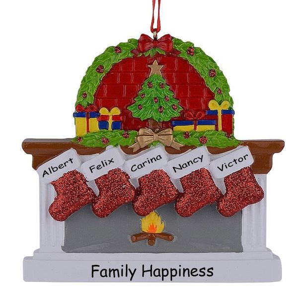 

christmas tree 5 family polyresin fireplace personalized of ornaments sockings dh_niceshop wrewj