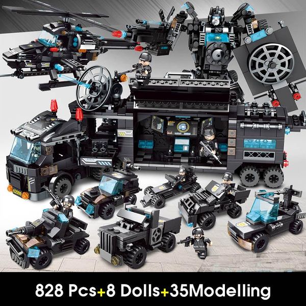 

police blocks blocks ed city for truck educational robot compatible vehicle boys toys aircraft weapons building designer yxlnga xhlove