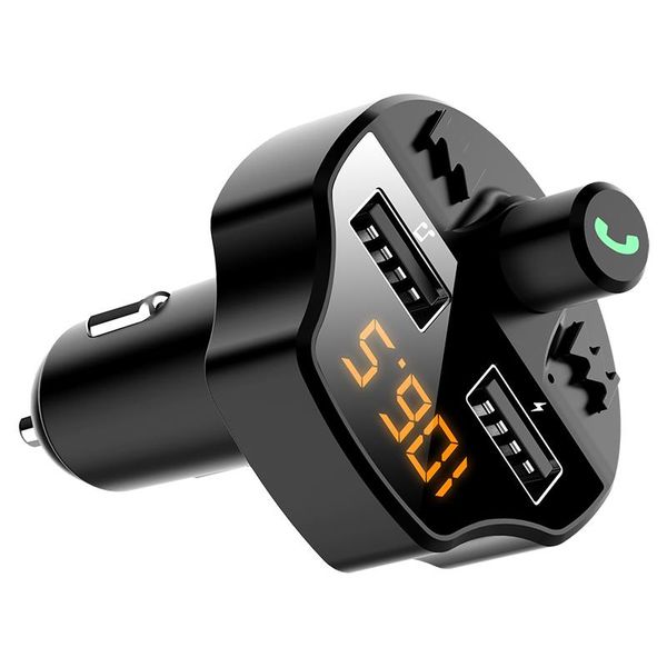 

cgjxsvitog car bluetooth 5 .0 fm transmitter wireless handsaudio receiver auto mp3 player 2 .1a dual usb fast charger car accessories