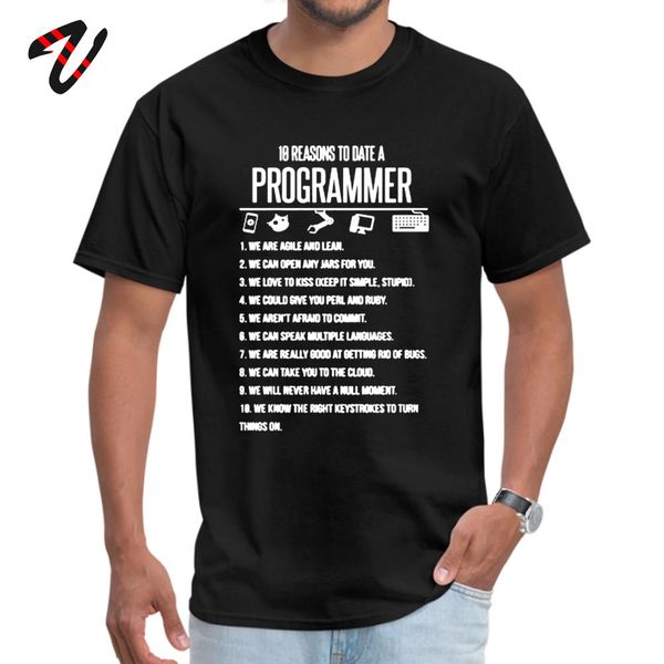 

popular geek t-shirts men 10 reasons to date a programmer tees graphic tshirt funny summer short sleeve cotton streetwear