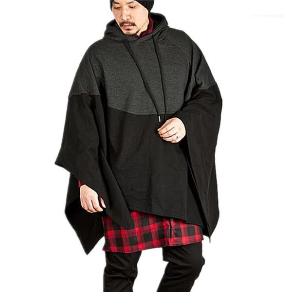 

autumn new style casual apparel mens cloak designer hoodies long sleeve solid color fashion style homme clothing, Black