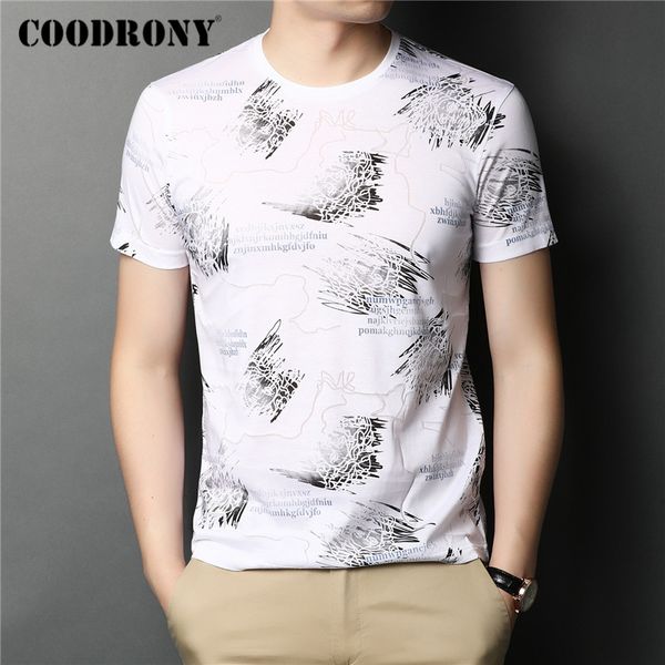 

coodrony streetwear fashion pattern t shirt men spring summer short sleeve t-shirt ice cool hawaii tee shirt homme c5040s, White;black