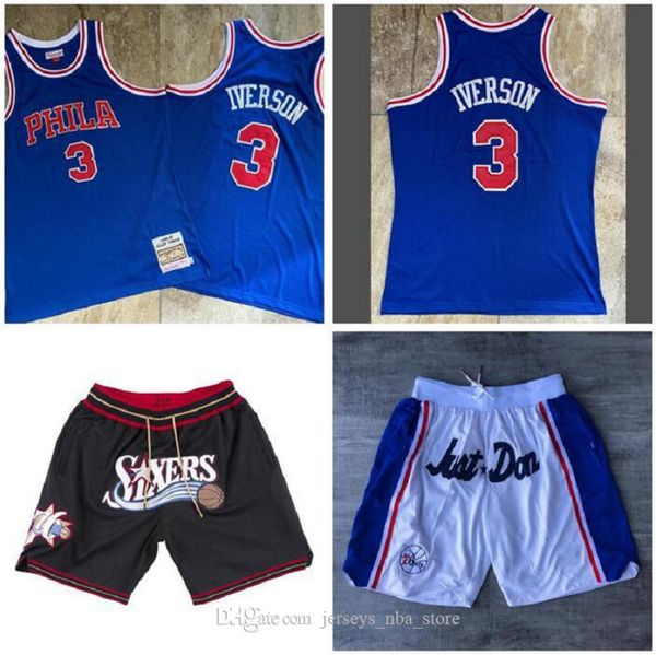 

Men's Basketball Philadelphia 76ers 3 Allen Iverson Mitchell & Ness 1996-97 Blue Swingman Jersey And Pant 05