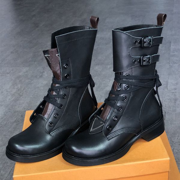 

нового метрополис голеностопного мартин сапоги женщина ковбой обувь ranger combat загрузочные полусапожки из телячьей зимы открытой шнуровки, Black