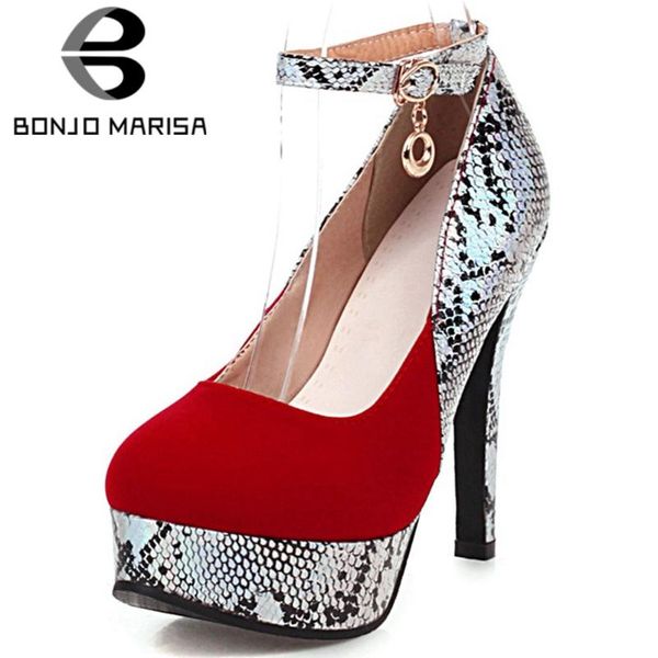 

bonjomarisa new arrival ladies elegant patchwork pumps fashion party snake print pumps women high heels women shoes, Black