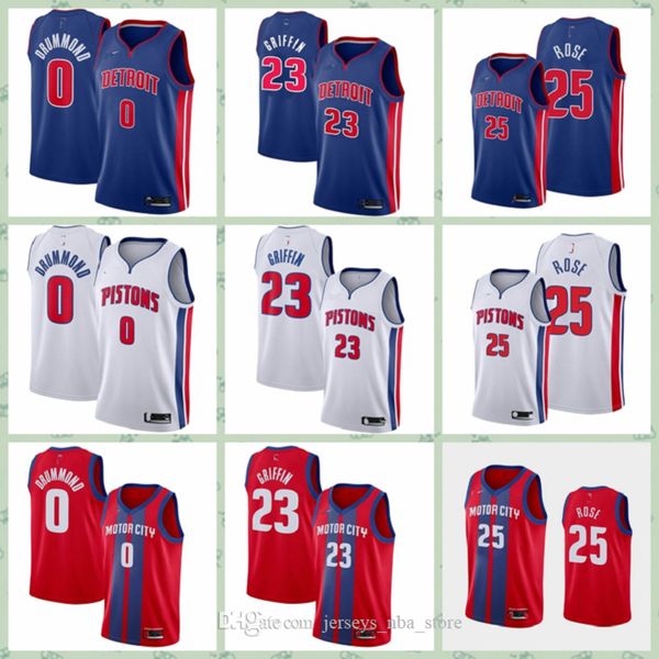 

men blake griffin derrick rose stitched 0 drummond swingman red basketball jersey, Black;red