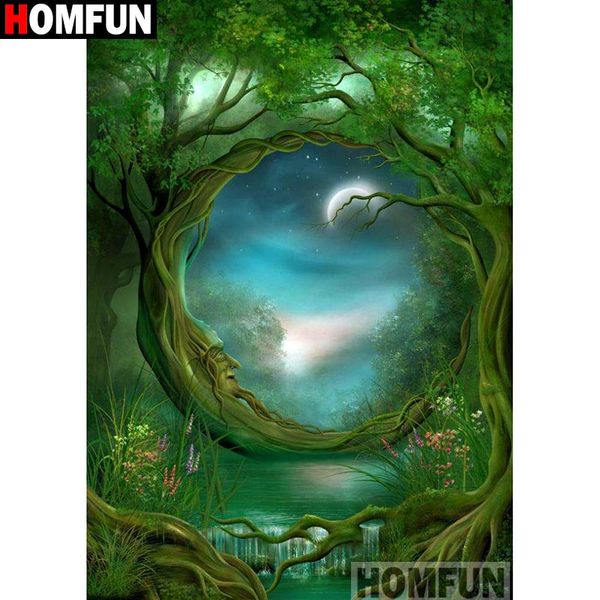 

homfun full square/round drill 5d diy diamond painting "moon tree" embroidery cross stitch 5d home decor gift a16776