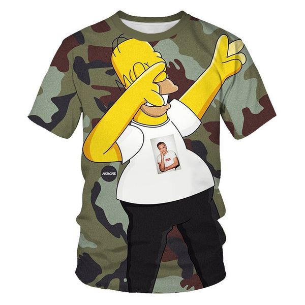 

new simpsons couple street summer 3d print shirts kawaii hippie comics men clothing
