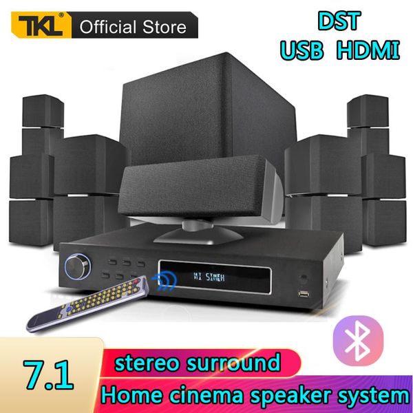 

tkl 7.1 channels home theater system usb bluetooth 3d surround sound subwoofer speaker system