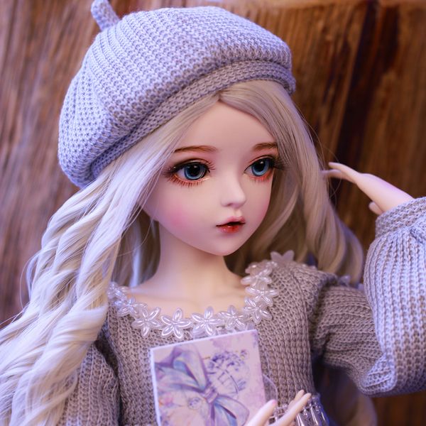 

bjd doll 60cm gifts for girl silver hair doll with clothes change eyes nemee doll valentine's day gift handmade beauty toy lj200827