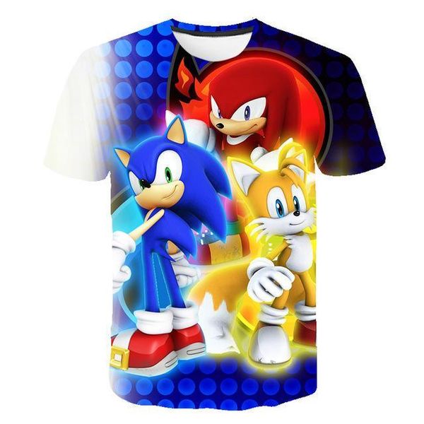 

3d sonic hedgehog cartoon boys and girls summer 3d print shirts comics kawaii hentai men clothing