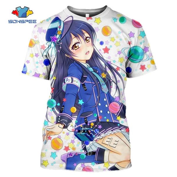 

summer men anime loli girl love live clothing 3d print shirts hippie comics aesthetic men clothing