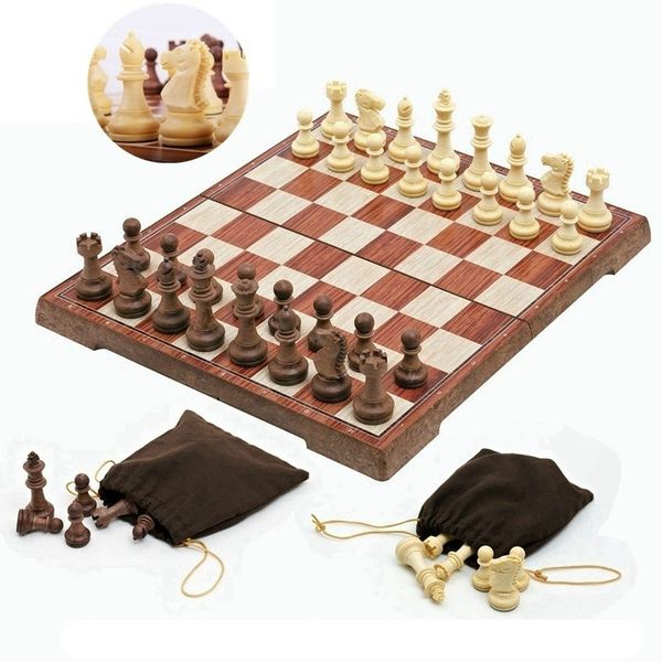 

4 size magnetic board tournament travel portable chess set new chess folded board international magnetic chess set playing gift
