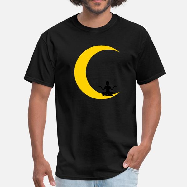 

meditate moon yoga pray fitness woman love crescen t shirt men designing short sleeve s-xxxl kawaii graphic authentic summer style shirt