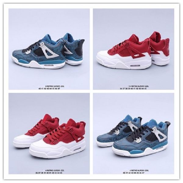

2020 new bred 4 mens basketball shoes red white blue green laser sports sneakers trainers outdoor des sport shoes size 7~ 13