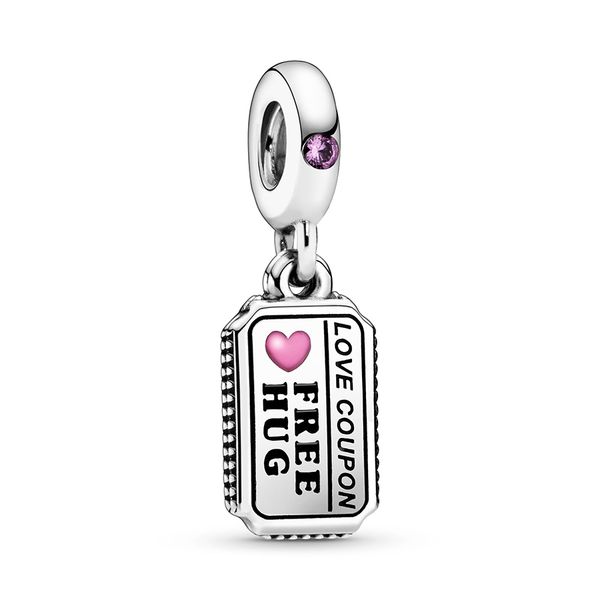 

2020 new fashion design 925 sterling silver love coupon dangle charms beads pendant fit pandora bracelets or necklace for diy jewelry making, Black