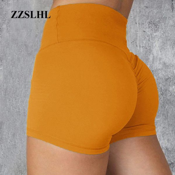 

women solid color yoga shorts gym summer sports shorts high waist push up quick drying sport running work out, White;red