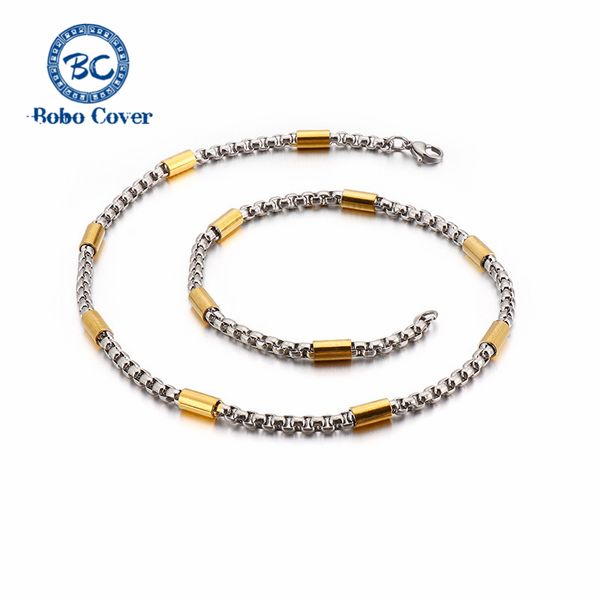 

fashion metal stainless steel necklace men gold/silver color necklace simple charming women's choker man party jewelry girl gift