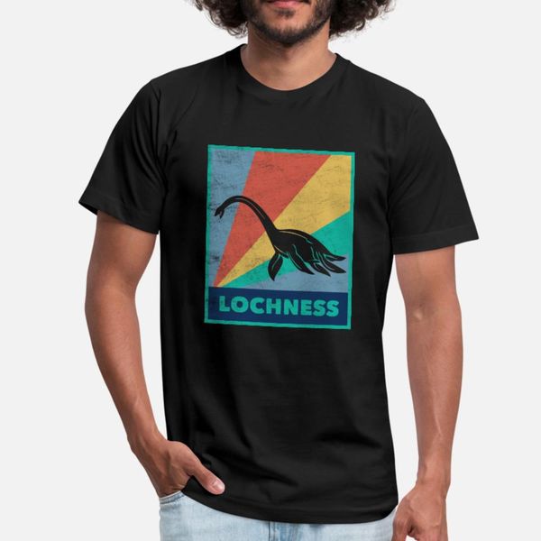 

lochness nessie scotland t shirt men print 100% cotton plus size 3xl letters fitness breathable summer style formal shirt