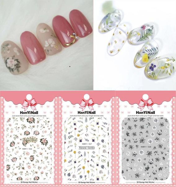

florals patterns nails art manicure back glue decal decorations design nail sticker for nails tips beauty, Black