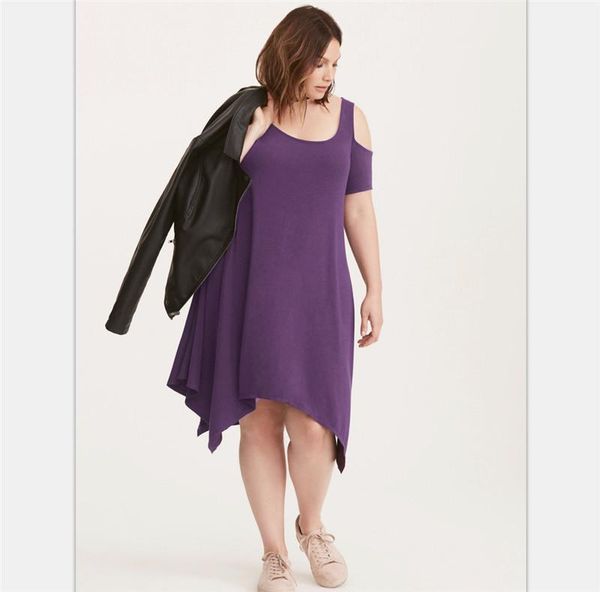 

женская платье конструктора сплошного цвета отпечатанных scoop neck выдалбливают асимметричный платье плюс размер женской одежды лето, Black;gray