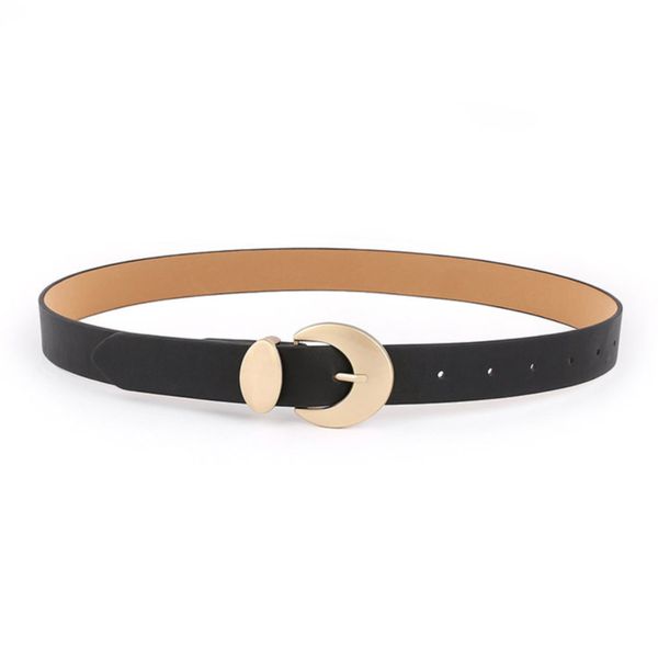 

women belts solid pu vintage lady strap female pin metal buckle waist belts ladies leisure dress jeans wild waistband, Black;brown