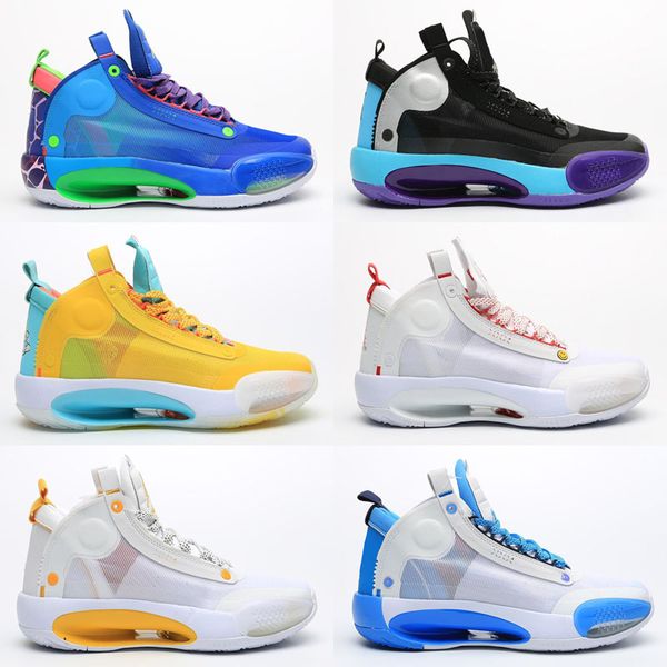 

2020 new jumpman xxxiv 34 eclipse blue void green white black red mens basketball shoes for 34s men's sports sneakers size7-12