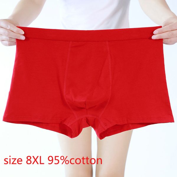 

underpants 2021 arrival fashion red men 95%pure cotton extra large mens underwear boxers plus size 6xl 7xl 8xl, Black;white