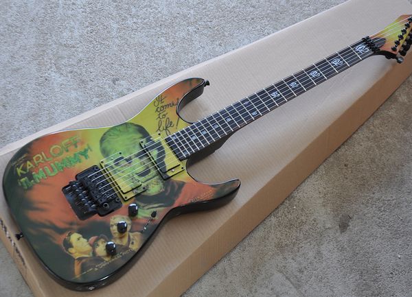 Fabrika Coloful Vücut, HH Pickups, Çift Rulo Köprüsü, Siyah Donanım, Özelleştirilmiş Teklif ile Özel Elektro Gitar