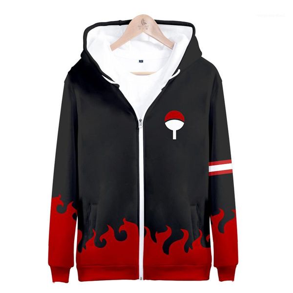

printed loose hoodies designer mens plus size sweatshirt naruto mens cardigan coat casual 3d, Black