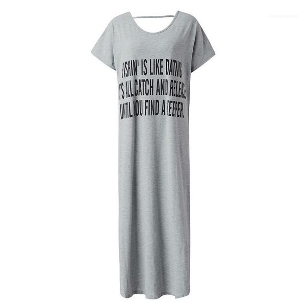 

color fashion long dresses short sleeve casual scoop neck dresses women clothes letter print womens designer dress natural, Black;gray