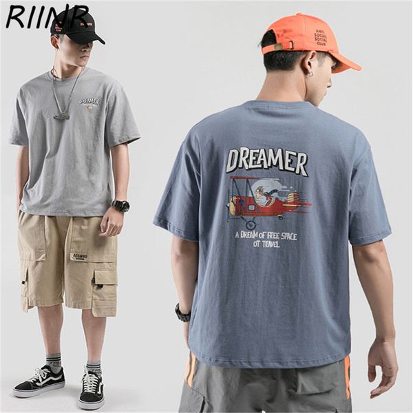 

riinr 2020 summer new short-sleeved t-shirt men's trend cotton half-sleeved printed short-sleeved ins style m-2xl
