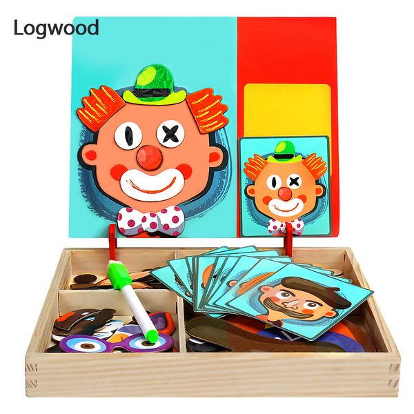 

baby toy magnetic puzzle 3d jigsaw puzzle traffic letter and number wooden puzzle early educational toys for children gift y200317