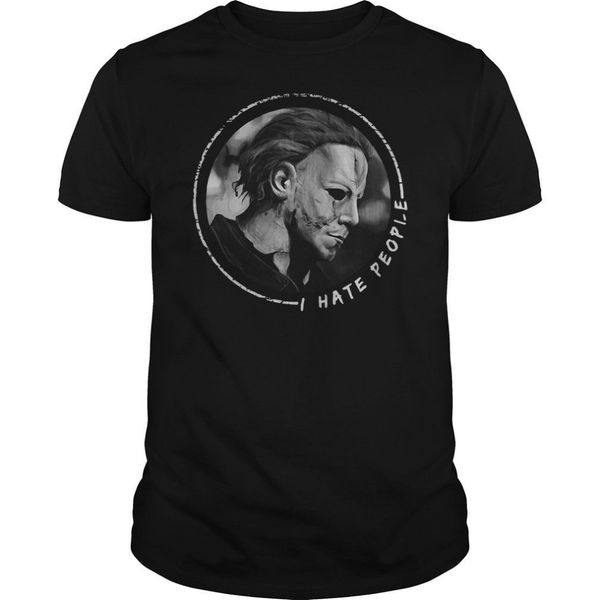 

i hate people i love michael myers shirt halloween black cotton brand men fashion summer listing fashion make t shirt